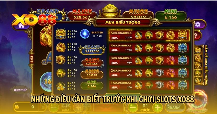 Những điều cần biết trước khi chơi Slots XO88